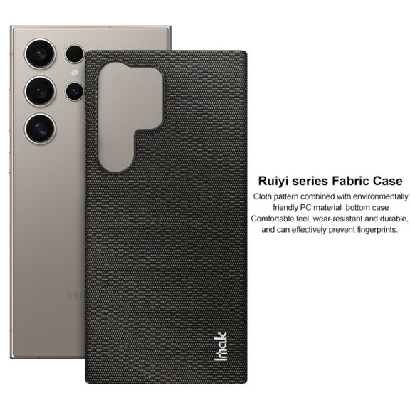 For Samsung Galaxy S24 Ultra 5G imak Ruiyi Series Cloth Texture PU + PC Phone Case(Black)