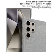 For Samsung Galaxy S24 Ultra 5G imak Ruiyi Series Cloth Texture PU + PC Phone Case(Light Grey)