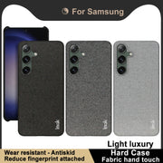 For Samsung Galaxy S24 5G imak Ruiyi Series Cloth Texture PU + PC Phone Case(Light Grey)