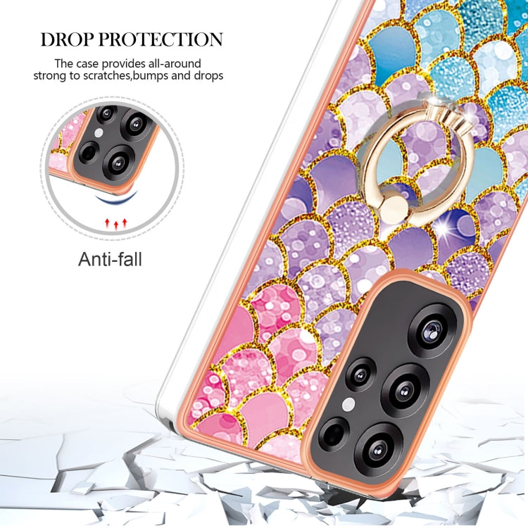 For Samsung Galaxy S25 Ultra 5G Electroplating Pattern IMD TPU Shockproof Case with Rhinestone Ring Holder(Colorful Scales) - Galaxy S25 Ultra 5G Cases by PMC Jewellery | Online Shopping South Africa | PMC Jewellery | Buy Now Pay Later Mobicred