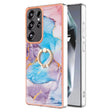 For Samsung Galaxy S25 Ultra 5G Electroplating Pattern IMD TPU Shockproof Case with Rhinestone Ring Holder(Milky Way Blue Marble) - Galaxy S25 Ultra 5G Cases by PMC TechLife | Online Shopping South Africa | PMC TechLife | Buy Now Pay Later Mobicred