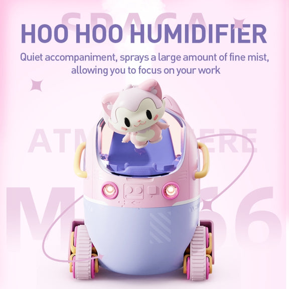 MJ066 220ML Portable Desktop Cute Cartoon Tank Car Air Humidifier with LED Lights, Model:USB(Green)