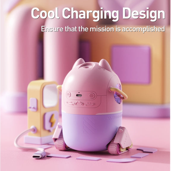 MJ066 220ML Portable Desktop Cute Cartoon Tank Car Air Humidifier with LED Lights, Model:USB(Pink)