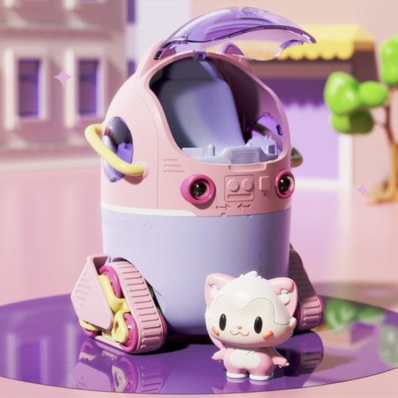 MJ066 220ML Portable Desktop Cute Cartoon Tank Car Air Humidifier with LED Lights, Model:USB(Pink)