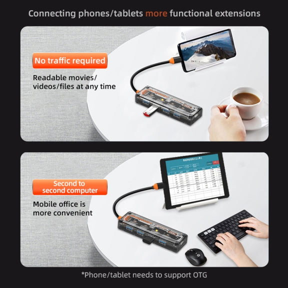 SW4U-A 5 in 1 USB to Type-C + 4 x USB3.0 HUB Docking Station(Grey)