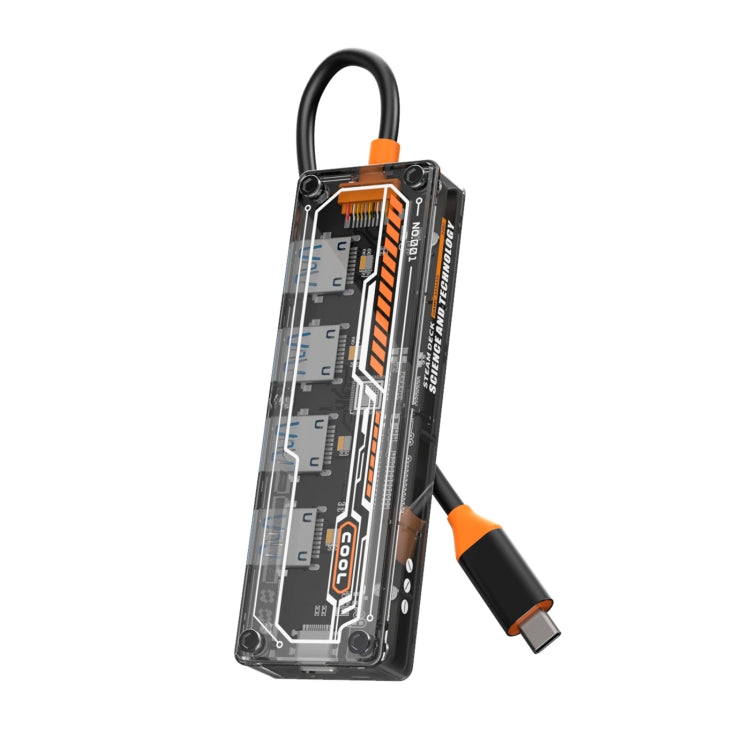 SW4U-C 5 in 1 Type-C to Type-C + 4 x USB3.0 HUB Docking Station(Grey) - USB HUB by PMC Jewellery | Online Shopping South Africa | PMC Jewellery | Buy Now Pay Later Mobicred