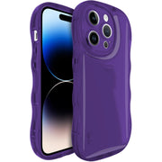 For iPhone 15 Pro Max IMAK Wave Bubble Soft Shockproof Phone Case(Purple)