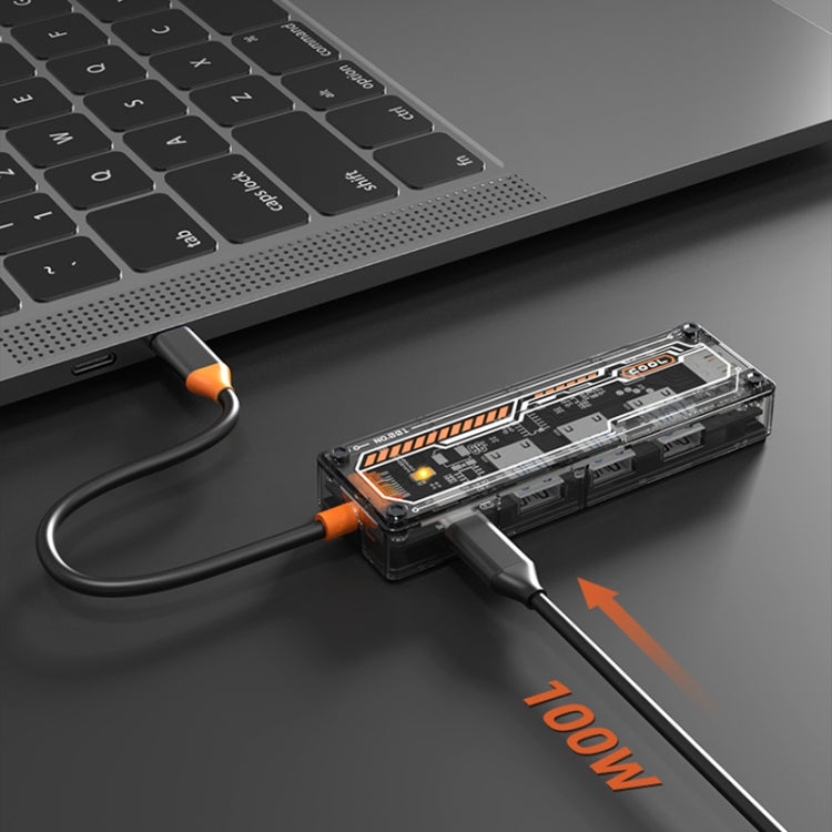 SW5H 5 in 1 Type-C to PD + USB3.0 + 2 x USB2.0 + HDMI HUB Docking Station(Grey) - USB HUB by PMC Jewellery | Online Shopping South Africa | PMC Jewellery | Buy Now Pay Later Mobicred