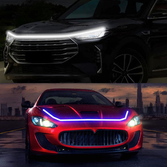 Car Startup Scan Through Hood LED Daytime Running Atmosphere Light, Length:1.2m(White Light)