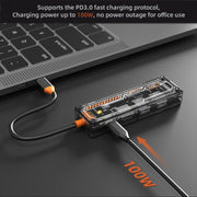 SW6V 6 in 1 Type-C to USB + HDMI + VGA + Audio 3.5 HUB Docking Station(Grey)