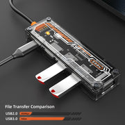 SW6V 6 in 1 Type-C to USB + HDMI + VGA + Audio 3.5 HUB Docking Station(Grey)
