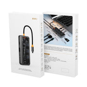 SW10V 10 in 1 Type-C to USB + HDMI + VGA + RJ45 + SD/TF + Audio 3.5 HUB Docking Station(Grey)