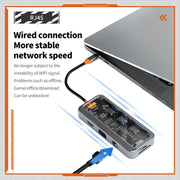 SW10V 10 in 1 Type-C to USB + HDMI + VGA + RJ45 + SD/TF + Audio 3.5 HUB Docking Station(Grey)