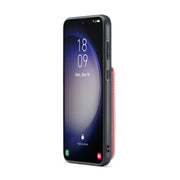 For Samsung Galaxy S24+ 5G Fierre Shann Crazy Horse Card Holder Back Cover PU Phone Case(Pink)