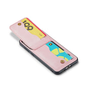 For Samsung Galaxy S24+ 5G Fierre Shann Crazy Horse Card Holder Back Cover PU Phone Case(Pink)