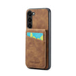 For Samsung Galaxy S24+ 5G Fierre Shann Crazy Horse Card Holder Back Cover PU Phone Case(Brown) - Galaxy S24+ 5G Cases by FIERRE SHANN | Online Shopping South Africa | PMC Jewellery | Buy Now Pay Later Mobicred