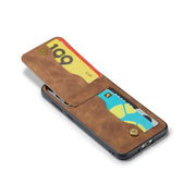 For Samsung Galaxy S24+ 5G Fierre Shann Crazy Horse Card Holder Back Cover PU Phone Case(Brown)