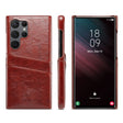 For Samsung Galaxy S24 Ultra 5G Fierre Shann Oil Wax Texture Leather Phone Case with Card Slots(Brown) - free shipping - PMC Jewellery - Order now!