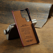 For Samsung Galaxy S24 Ultra 5G Fierre Shann Oil Wax Texture Leather Phone Case with Card Slots(Brown)