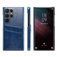 For Samsung Galaxy S24 Ultra 5G Fierre Shann Oil Wax Texture Leather Phone Case with Card Slots(Blue) - Galaxy S24 Ultra 5G Cases by FIERRE SHANN | Online Shopping South Africa | PMC TechLife