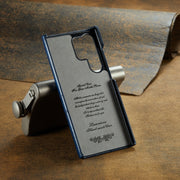 For Samsung Galaxy S24 Ultra 5G Fierre Shann Oil Wax Texture Leather Phone Case with Card Slots(Blue)