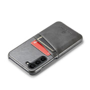 For Samsung Galaxy S24+ 5G Fierre Shann Oil Wax Texture Leather Phone Case with Card Slots(Black)