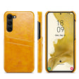 For Samsung Galaxy S24 5G Fierre Shann Oil Wax Texture Leather Phone Case with Card Slots(Yellow) - free shipping - PMC Jewellery - Order now!