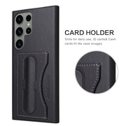 For Samsung Galaxy S24 Ultra 5G Fierre Shann Full Coverage Protective Leather Phone Case(Black)