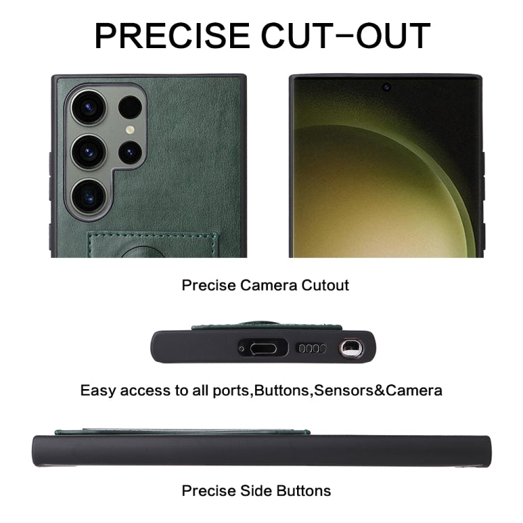 For Samsung Galaxy S24+ 5G Fierre Shann Full Coverage Protective Leather Phone Case(Green) - Galaxy S24+ 5G Cases by FIERRE SHANN | Online Shopping South Africa | PMC Jewellery | Buy Now Pay Later Mobicred