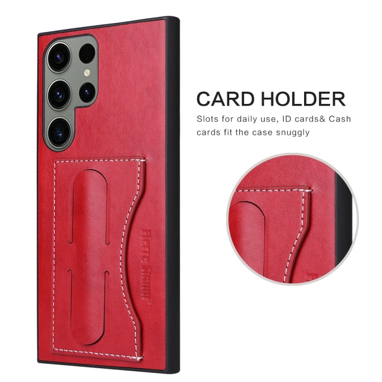 For Samsung Galaxy S24+ 5G Fierre Shann Full Coverage Protective Leather Phone Case(Red)