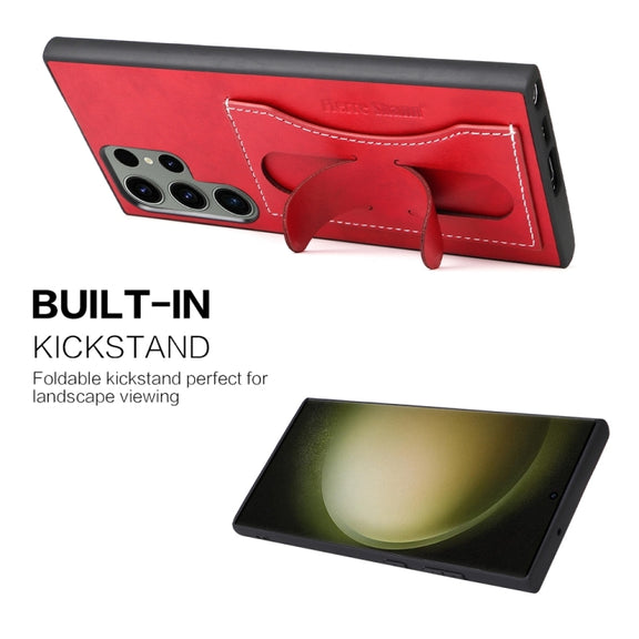 For Samsung Galaxy S24+ 5G Fierre Shann Full Coverage Protective Leather Phone Case(Red)
