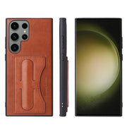 For Samsung Galaxy S24+ 5G Fierre Shann Full Coverage Protective Leather Phone Case(Brown)