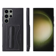 For Samsung Galaxy S24+ 5G Fierre Shann Full Coverage Protective Leather Phone Case(Black)