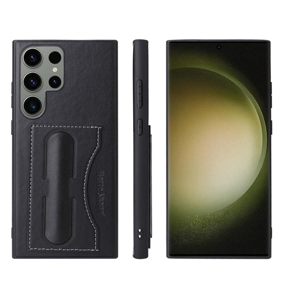 For Samsung Galaxy S24+ 5G Fierre Shann Full Coverage Protective Leather Phone Case(Black)