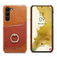 For Samsung Galaxy S24 5G Fierre Shann Oil Wax Texture Genuine Leather Back Phone Case(Brown) - free shipping - PMC Jewellery - Order now!