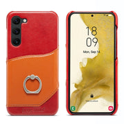 For Samsung Galaxy S24 5G Fierre Shann Oil Wax Texture Genuine Leather Back Phone Case(Red)