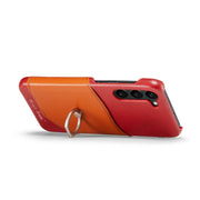 For Samsung Galaxy S24 5G Fierre Shann Oil Wax Texture Genuine Leather Back Phone Case(Red)