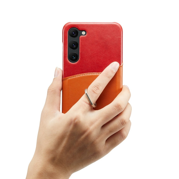 For Samsung Galaxy S24 5G Fierre Shann Oil Wax Texture Genuine Leather Back Phone Case(Red)