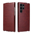 For Samsung Galaxy S24 Ultra 5G Fierre Shann 64 Texture Vertical Flip PU Leather Phone Case(Brown) - Galaxy S24 Ultra 5G Cases by FIERRE SHANN | Online Shopping South Africa | PMC TechLife | Buy Now Pay Later Mobicred