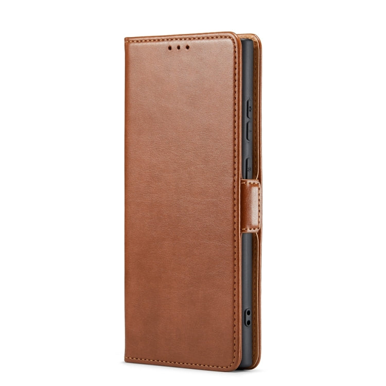 For Samsung Galaxy S24 Ultra 5G Fierre Shann PU Genuine Leather Texture Phone Case(Brown) - Galaxy S24 Ultra 5G Cases by FIERRE SHANN | Online Shopping South Africa | PMC Jewellery | Buy Now Pay Later Mobicred