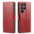 For Samsung Galaxy S24 Ultra 5G Fierre Shann PU Genuine Leather Texture Phone Case(Red) - free shipping - PMC Jewellery - Order now!