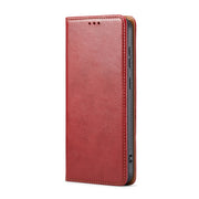 For Samsung Galaxy S24+ 5G Fierre Shann PU Genuine Leather Texture Phone Case(Red)