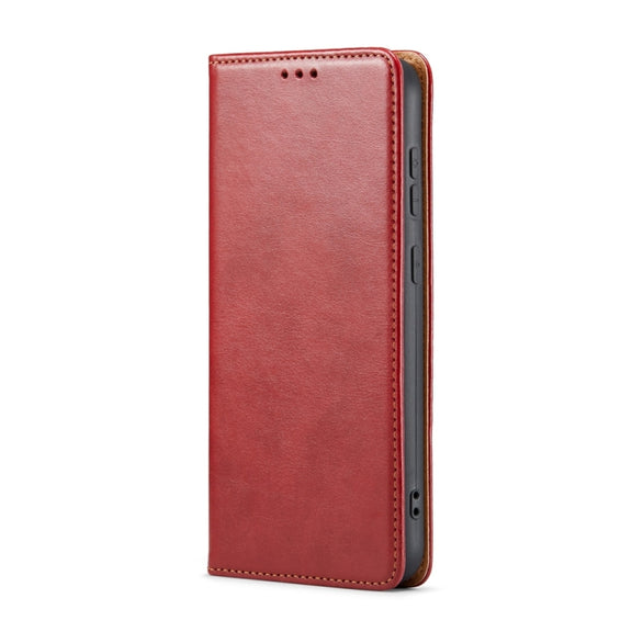 For Samsung Galaxy S24+ 5G Fierre Shann PU Genuine Leather Texture Phone Case(Red)