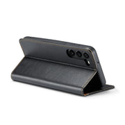 For Samsung Galaxy S24 5G Fierre Shann PU Genuine Leather Texture Phone Case(Black)