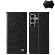 For Samsung Galaxy S24 Ultra 5G Fierre Shann Crocodile Texture Magnetic Genuine Leather Phone Case(Black) - free shipping - PMC Jewellery - Order now!