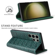 For Samsung Galaxy S24 Ultra 5G Fierre Shann Crocodile Texture Magnetic Genuine Leather Phone Case(Green)