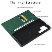 For Samsung Galaxy S24 Ultra 5G Fierre Shann Crocodile Texture Magnetic Genuine Leather Phone Case(Green)