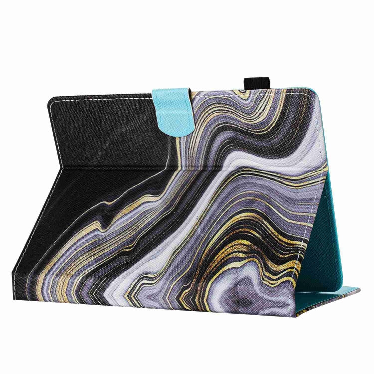 For 10 inch Universal Marble Pattern Stitching Leather Tablet Case(Black Gold) - 10 - 11 inch by PMC TechLife | Online Shopping South Africa | PMC TechLife | Buy Now Pay Later Mobicred