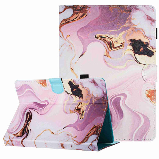 For 10 inch Universal Marble Pattern Stitching Leather Tablet Case(Gold Pink) - 10 - 11 inch by PMC Jewellery | Online Shopping South Africa | PMC Jewellery | Buy Now Pay Later Mobicred