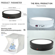 22cm Colorful LED Light Electric Rotating Display Stand Turntable, Style:Power Plug-in(Black)